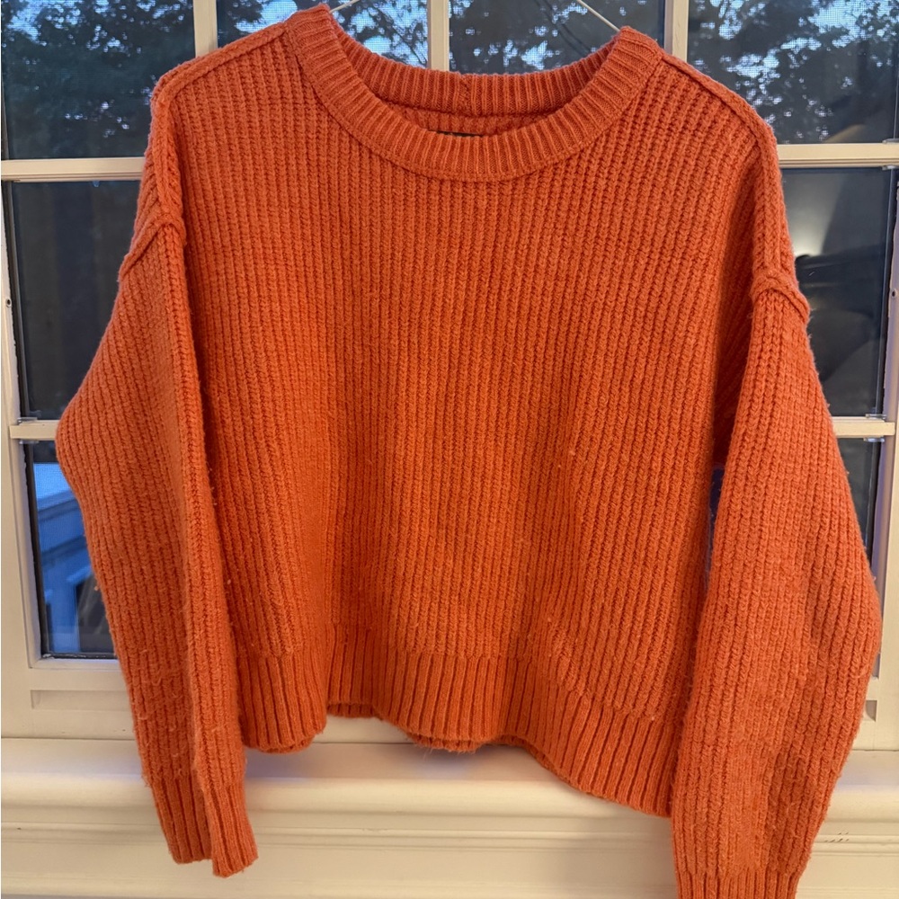 Cozy Coral Ribbed Sweater